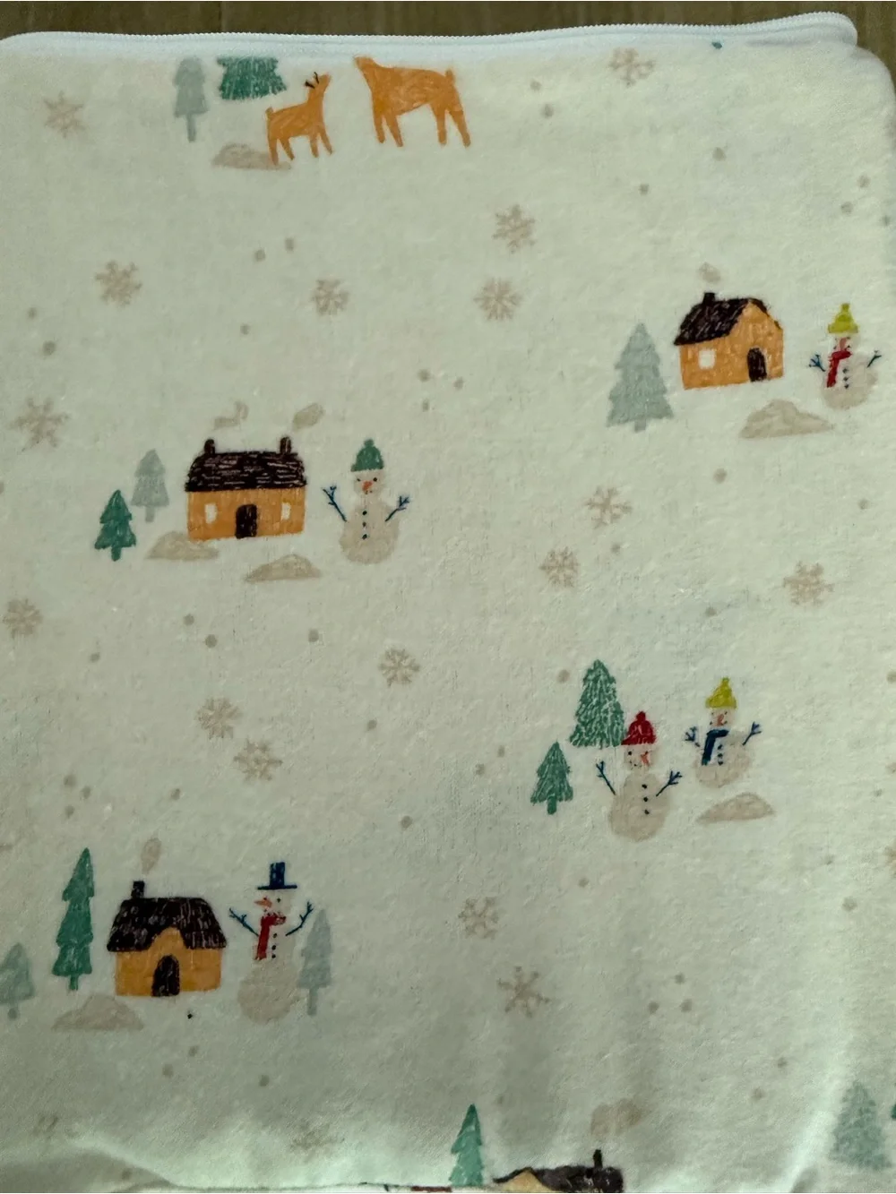 Cuddl Duds  KING Cotton Flannel Sheet Set Winter Holiday Scenic Snowmen NEW